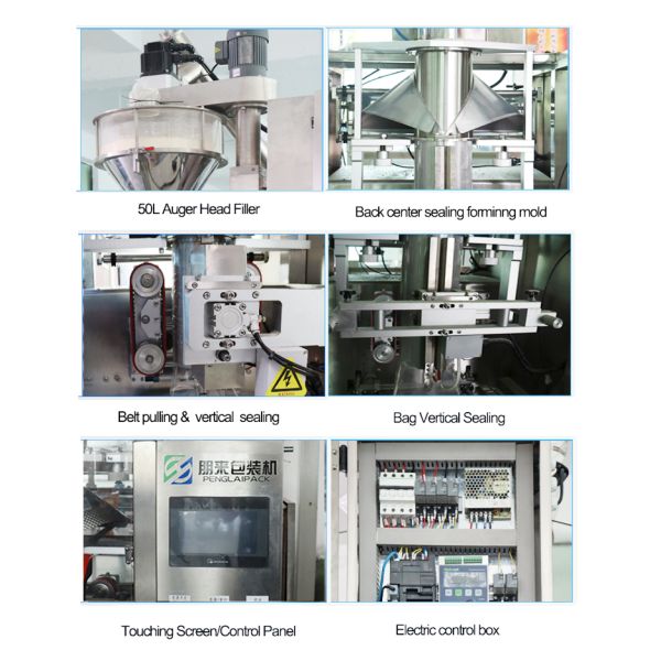 Fully Automatic Flour Spice Seasoning Condiment Washing Powder Pillow Bag Filling Packing Machine
