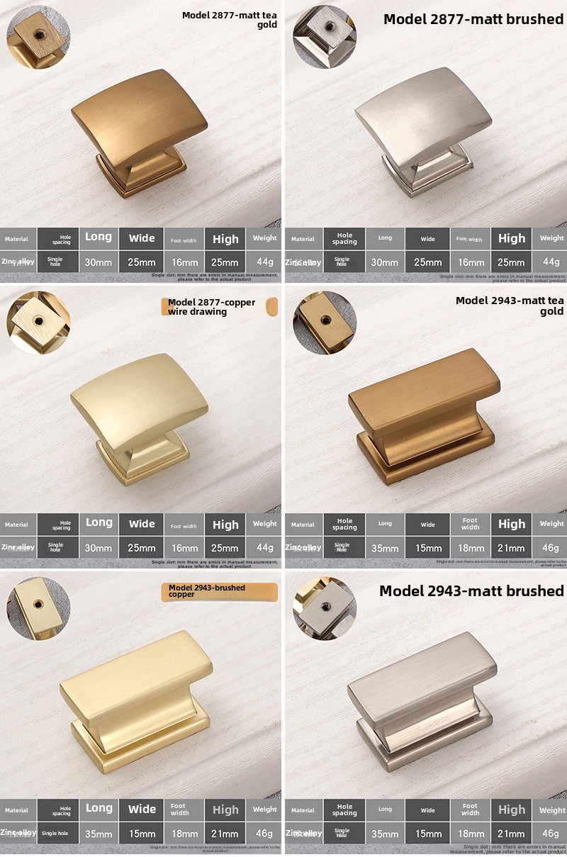 Nordic Gold Modern Simple Long Single Hole Solid Zinc Cabinet Door Knob Brass Material Living Room Wardrobe Drawer Handle