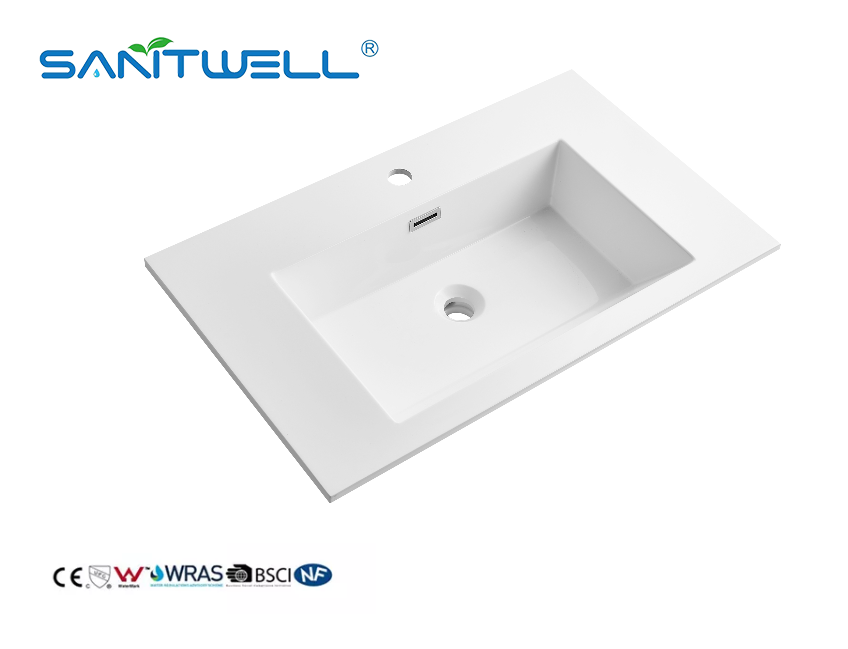 Таза камня Bathroom изделий SWJ750Hotel дизайн санитарного искусственного современный вводит таз в моду шкафа формы прямоугольника