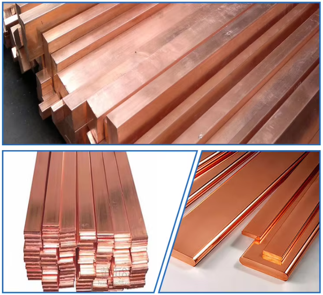 custom 99.9% Pure Copper Flat Bus Bar C11000 Copper Bars 25x3mm 