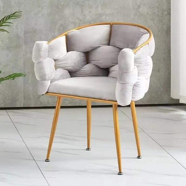 Modern Velvet Dining Chair with Metal Legs - Custom Colors