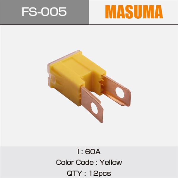 60A Jaune 12 pièces MASUMA accessoires de voiture Fuseau standard FS-005 pour dans ASV40L Automotive