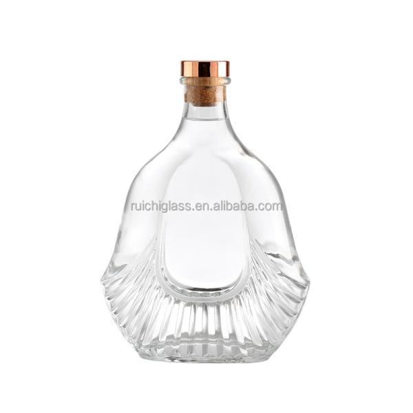 Super Flint Glass Bottle 500ml 750ml 1000ml Hot Stamping for Brandy