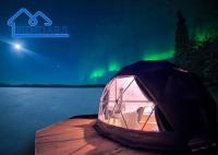 Camping familial en plein air de 8 m Tente Glamping Dome avec salle de bain, Tentes de camping pour 2-4 personnes