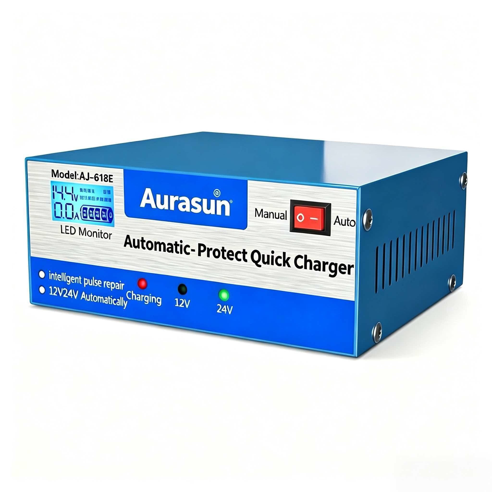 12V/24V Automatic Lead-Acid Battery Charger with Pulse Repair