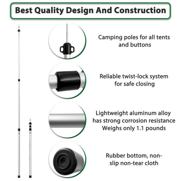 1.53kg 6061 Aluminum Lightweight Tent Pole