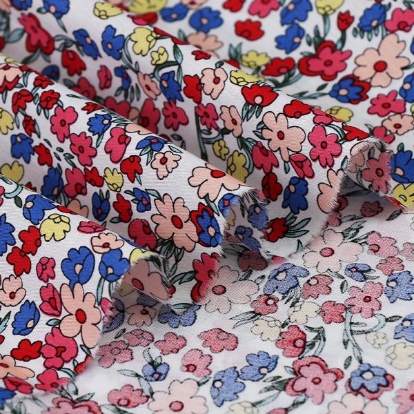 100%Cotton Multicolor Small Flower Pattern Digital Printed Fabric Woven Poplin Muslin Fabric for Shirt Uniform Garment