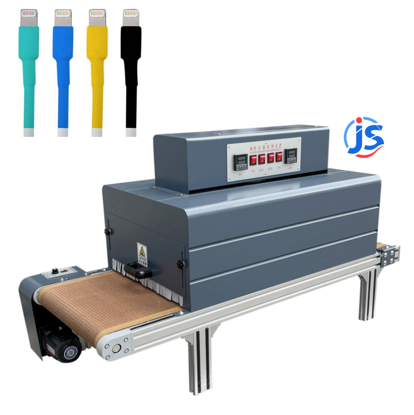 JunSheng Automatic Wire Medical Grade Heat Shrink Tubing Machine with Dual-side Heating and High-Temperature Resistant Teflon Mesh Belt for 0 ~ 260 °C Range