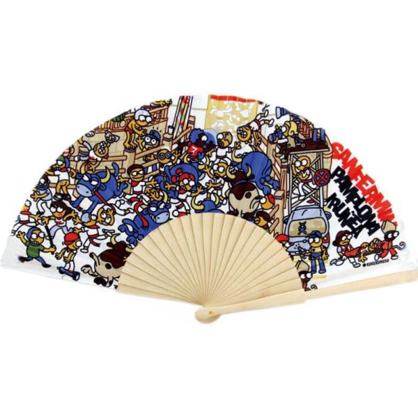 Customized Printing Advertisement Promotion Party and Wedding Decoration Wood Ribs Fan for Sale