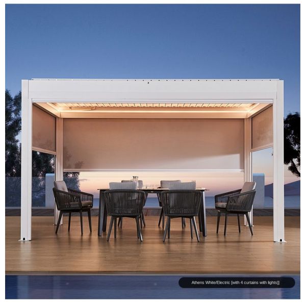 Villa Garden Opening Louver Roof Sunshade Aluminum Alloy Outdoor Pergola And Gazebo 3.0*3.0M