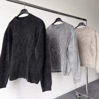 T-shirt sur mesure T-shirt chaud de rue T-shirt 3D brodé Tricot surdimensionné Drop Shoulder Wool Soft T-shirt Logo sur mesure