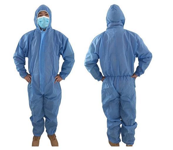 Blue SMS Disposable Protective Gowns For Hospital / Chemical / Beauty Industry