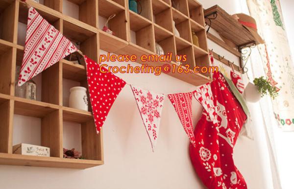 Rustic wedding decor burlap lace bunting jute banner,festival, Rainbow Cotton Lace Handmade Vintage Flag Bunting Banner,