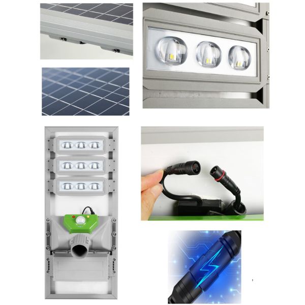 Outdoor 3000 Lumen 18pcs LED Solar Powered Street Light IP65 Wateproof