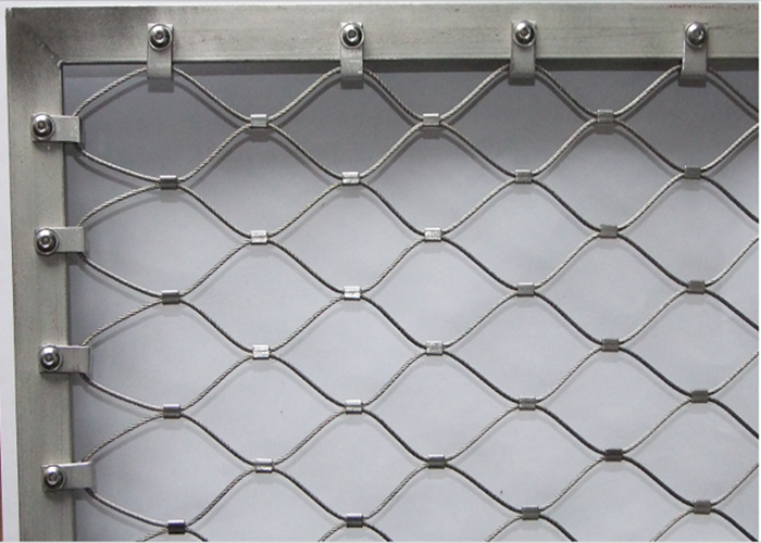 Bridge Railings And Balustrade Stainless Steel Ferrule Rope Mesh 60x60mm
