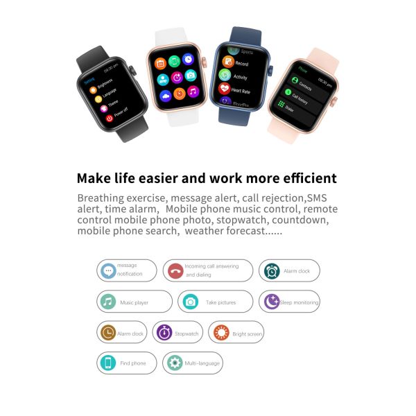 Android 4.4 Waterproof Sports Smartwatch Ram 160kb Sleep Temp Monitoring BLE 5.0