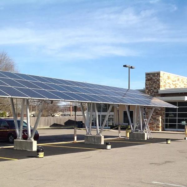 Waterproof Steel Structure Carport Solar Mounting System for PV Panels and Parking Shed
