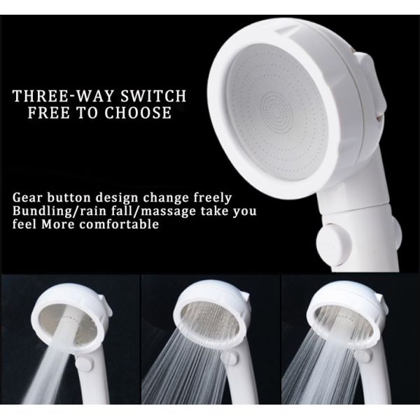 JK-2801 white color massage handheld showerheads high water pressure saving water three settings shower