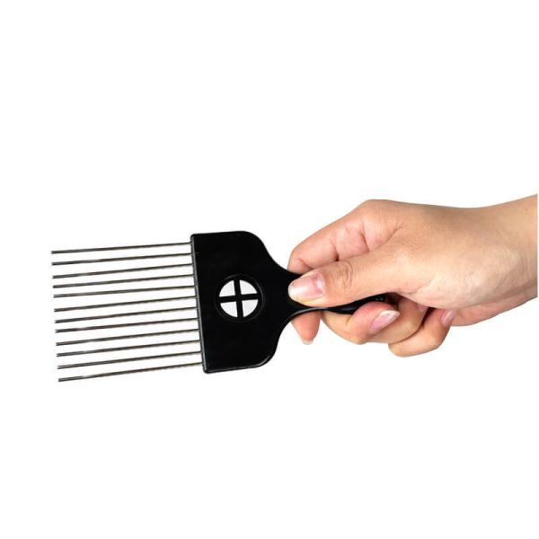 Black Steel Metal Hair Picks OEM Metal Afro Comb For Curly Hair