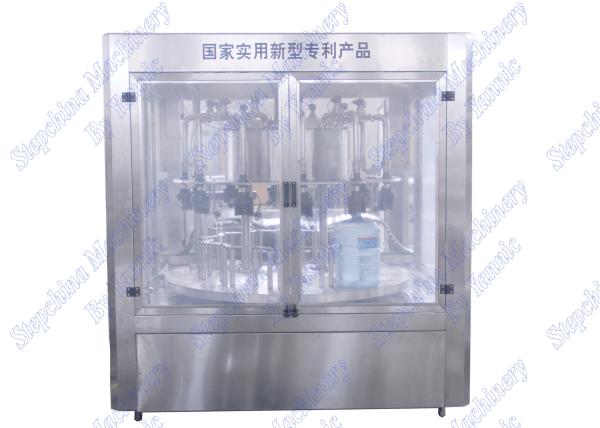 Auto 5 Gallon Water Bottle Filling Machine Hot Alkaline Washing With Rotary Filling