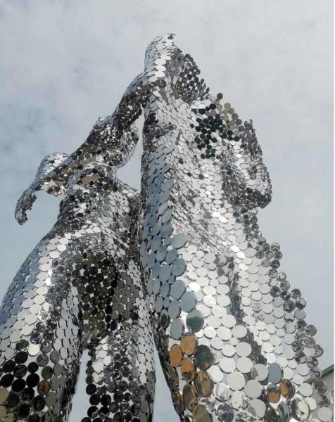 Outdoor Large Abstract Stainless Steel Sculpture For Public Decoration