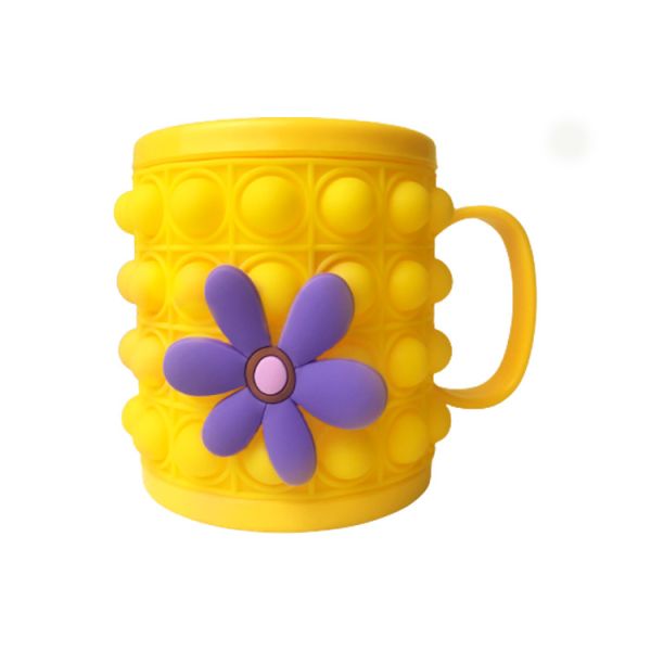 Safe And Efficient Baby Feeding Silicone Removable Cartoon Mug Pinch Children'S Love Toothbrush Mug