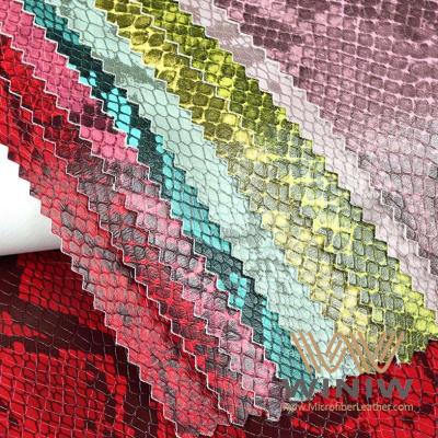 Garments Snakeskin Faux Leather Fabric PU Synthetic Patterned Faux Leather Sheets