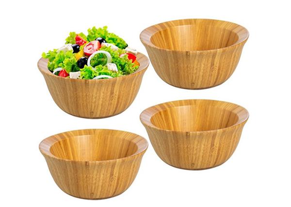 Set of Four FDA Approval Large Organic Bamboo Salad Set Wholesale