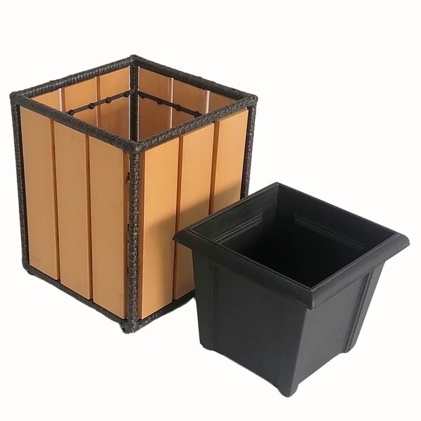 High Grade Factory Hot Sale Rattan Wicker Plastic Wooden Garden Pots Planter