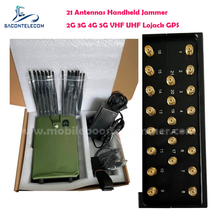VHF UHF антенн 21w 2G 3G 4G RC Jammer 21 сигнала WiFi Lojack портативный