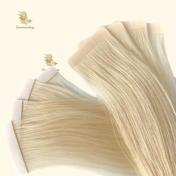 Raw Blonde Hair Tape Hair Extensions with 200 packs /carton 50.00cm * 8.00cm * 3.00cm
