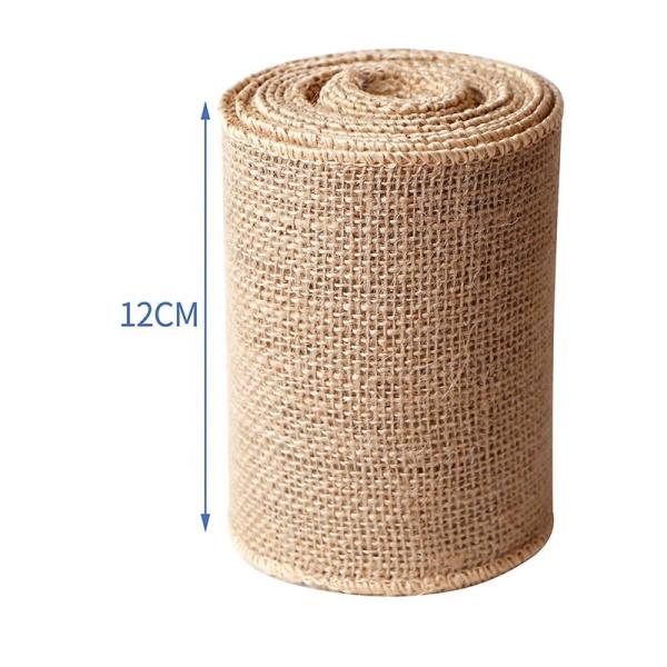 Padrão SOLID COLOR fita de tecido de juta natural fio de borracha fita de rolo para decoração de bricolage