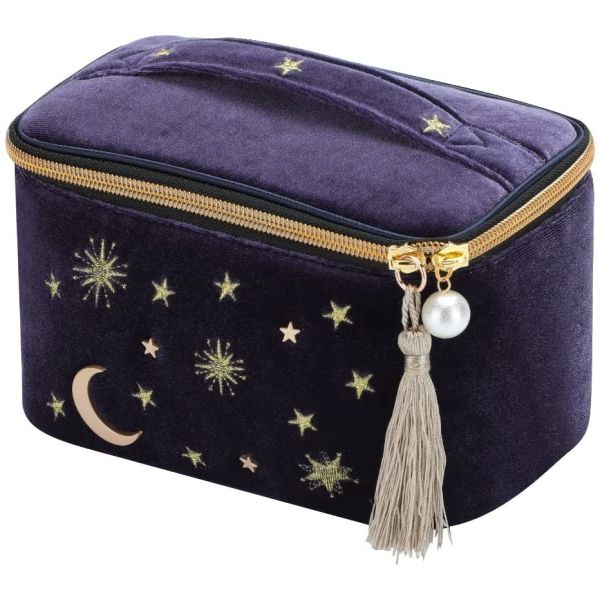 Durable and Exquisite Handy Makeup Bag  Navy Blue Sky Goose-down Convenient shock protection  Makeup Bag