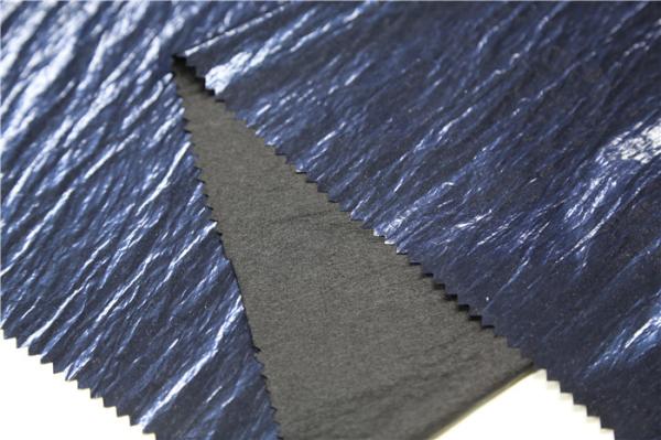 Fashion Clothes Pu Leather Faux Leather , Pearl Blue Coated Pu Leather Material