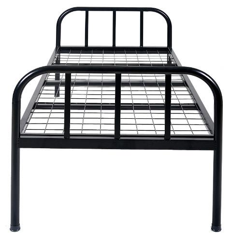 Square Tube 250 Pounds Single Metal Black Bed Frame with sturdy Raised Rectangular