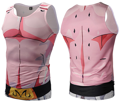93.2% Polyester Majin Buu Custom Anime T Shirts Sublimation Printing