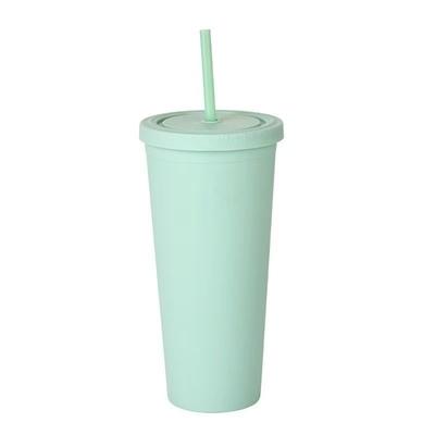 22 oz de tampons pastel mat couleur double paroi tampons acryliques isolés avec couvercles et pailles facile à nettoyer parfait pour les créations personnalisées