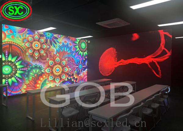 Ecrã LED anti-colisão HD 2mm Pixel Pitch Humidade Proof Material de alumínio LSN Sistema