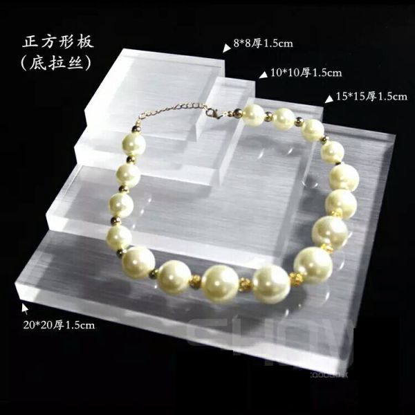 Lujo acabado cepillado joyería acrílica pantalla soporte para collares pendientes pulseras