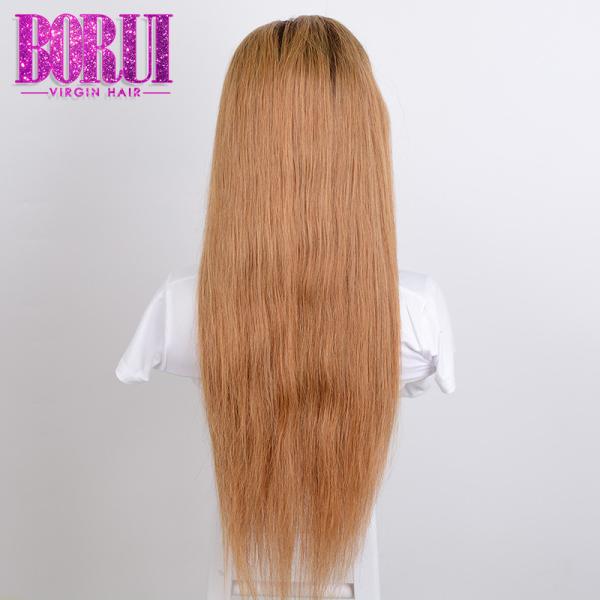 Bob Lace Front Wigs With Baby Hair #27 With Brown Roots Customized Style