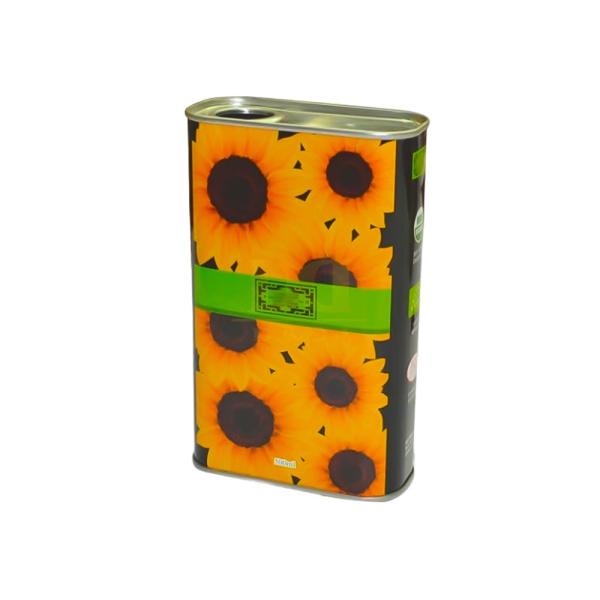 DADI Easy Open Food Oil Can, Tin Oil Container 1L Tinplate Rectangle Vegetable Oil Tin
