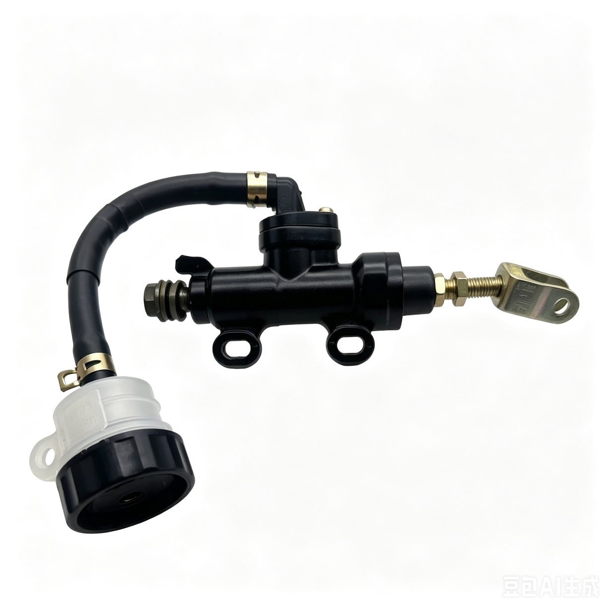 Hydraulic rear foot brake master cylinder for horizontal Ninja sport motorcycle. Leak-proof seal, stable braking power, direct OEM replacement brake pump spare part.