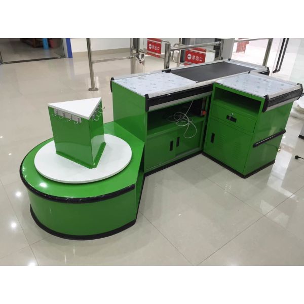 Custom Automatic Checkout Counter With Conveyor Belt