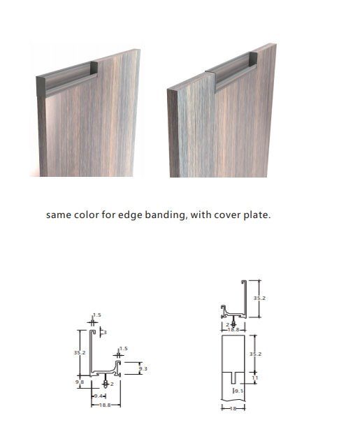 Aluminum Alloy Hidden Handle Half Concave Embedded Cabinet Handle for Kitchen Wardrobe Door on Drawer Usage