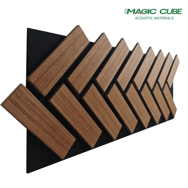 130*60cm Wooden Acoustic Wall Panels Wood Slat Wall Panel For Apartment