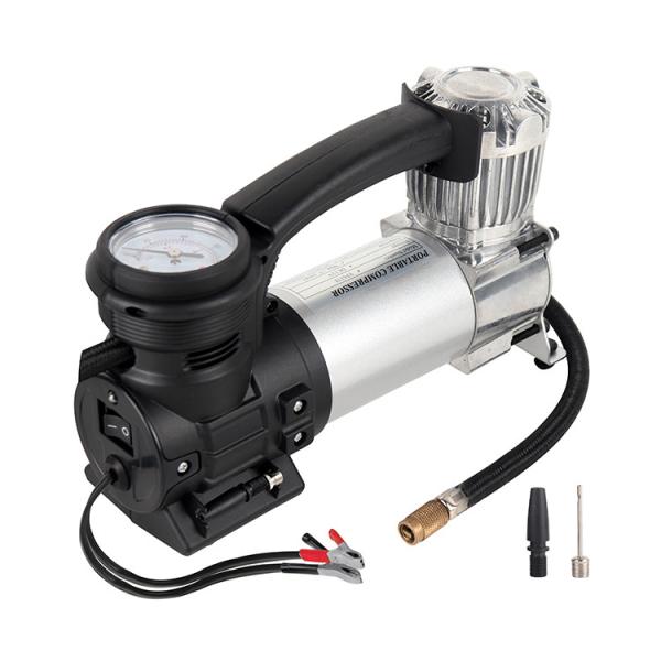 Metal de cilindro único para caminhão off-road 4x4 compressor de ar de prata de alta pressão infladores de pneus de carro