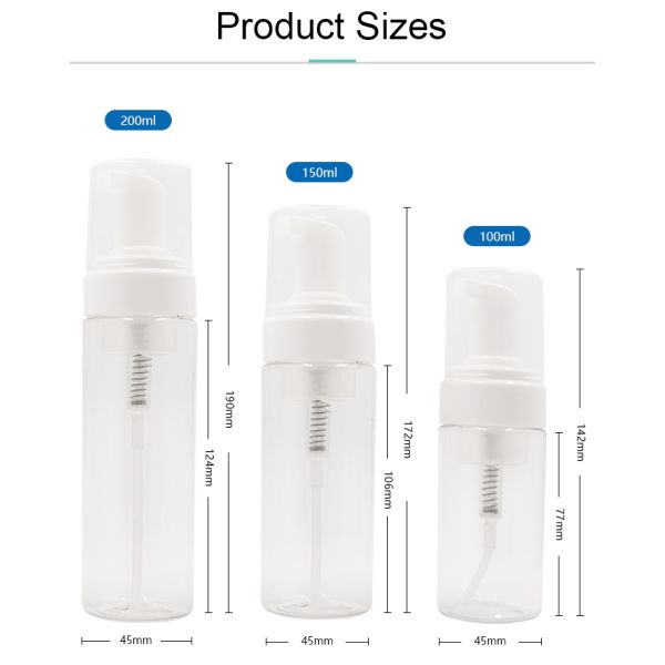 150ml PET Bottle With Foam Pump For Clean Shoes and Shampoo Body Lotion
