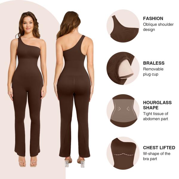 Women's Seamless Tummy Control Rompers Jumpsuit Shapewear Bodysuit for Gender Women