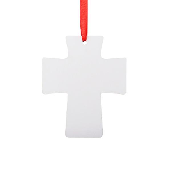 Personalized Memorial Sublimation MDF Cross Ornaments Eco-Friendly Custom Logo Christmas Ornaments