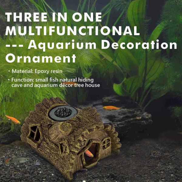 9.5FT Cord Aquarium Air Stone 1.2W Ornament Natural Landscaping